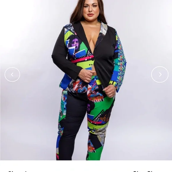 BOGO!!!!POP ART BLAZER WITH STRAIGHT-LEG PANTS~ - Picture 7 of 8